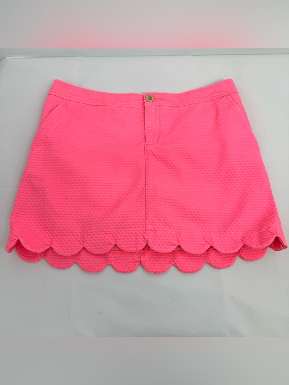 Lilly Pulitzer Women's Size 6 Pink Colette Skort Resort #26754 Scalloped Hem